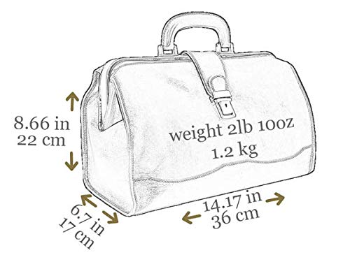 Vintage Style Small Dark Brown Leather Doctor Bag