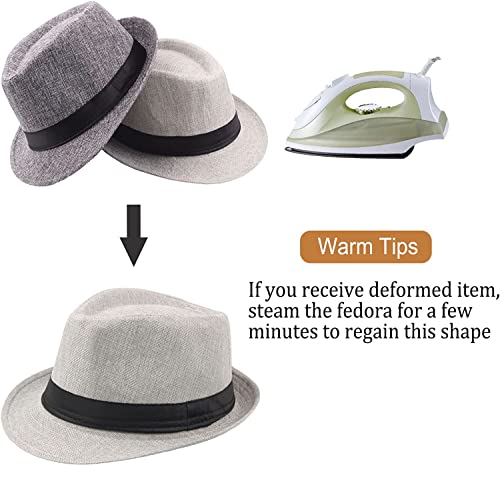 Geebuzz 5 Pack Short Brim Fedora Summer Beach Hats