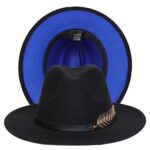 JK Home Classic 1920s Gatsby Fedora, Patchwork Wide Brim