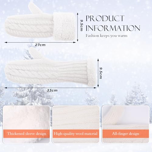 AURUZA Women's Thick Fleece Lined Winter Mittens