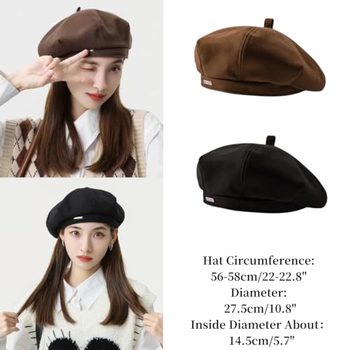 SamHeng Wool Beret Hats for Women - Winter Autumn