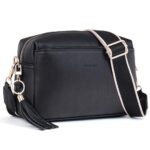 Roulens Vegan Leather Crossbody Bag with 3 Zips