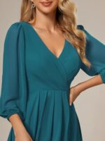 Ever-Pretty Women's Chiffon V Neck Midi Wedding Dress