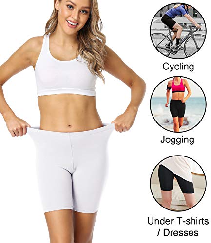 wirarpa Ladies Anti Chafing Cotton Cycling Shorts 4 Pack