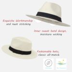 GEMVIE 2Pcs Summer Straw Panama Hat for Women & Men