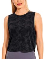 CRZ YOGA Pima Cotton Sleeveless Crop Top for Women