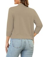 ASUOAgio Women's 3/4 Sleeve Cropped Cardigan Shrug S-XL