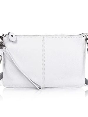 White Leather Crossbody Phone Purse & Clutch Wallet