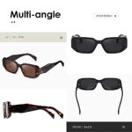 Kimorn Rectangle Retro Sunglasses 90s Vintage Square