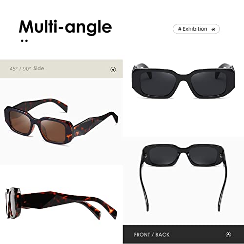 Kimorn Rectangle Retro Sunglasses 90s Vintage Square