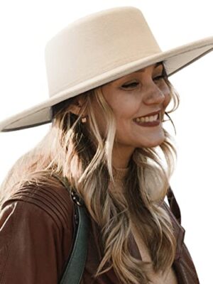 GEMVIE Wide Brim Fedora Hat for Men & Women