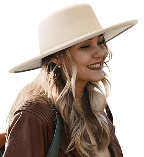 GEMVIE Wide Brim Fedora Hat for Men & Women