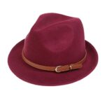 NiceYnn Unisex Wool Panama Hat, Curl Brim Jazz Fedora