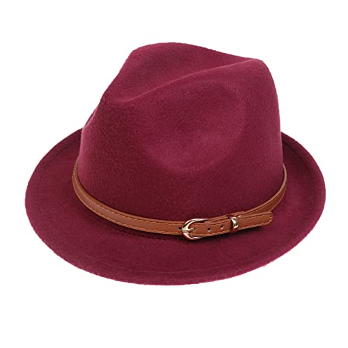 NiceYnn Unisex Wool Panama Hat, Curl Brim Jazz Fedora