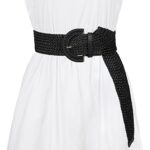 Allegra K Women's Wide Braided Waist Belt with Buckle