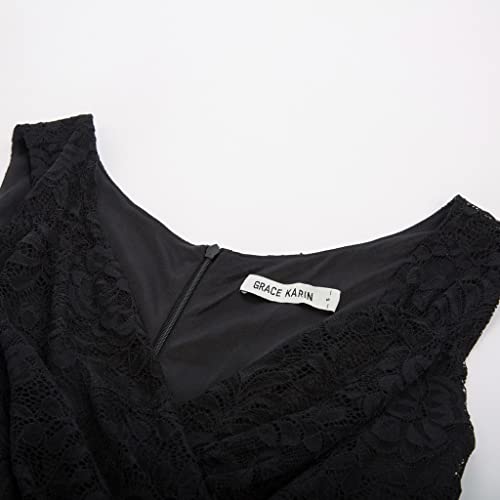 GRACE KARIN Women Sequin V-Neck Sleeveless Dress