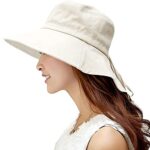 Comhats Women's UPF 50 Wide Brim Cotton Sun Hat