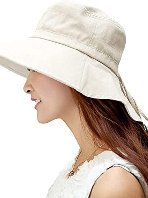 Comhats Women's UPF 50 Wide Brim Cotton Sun Hat