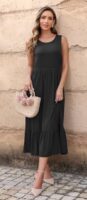 AUSELILY Women's Sleeveless Maxi Dress with Pockets