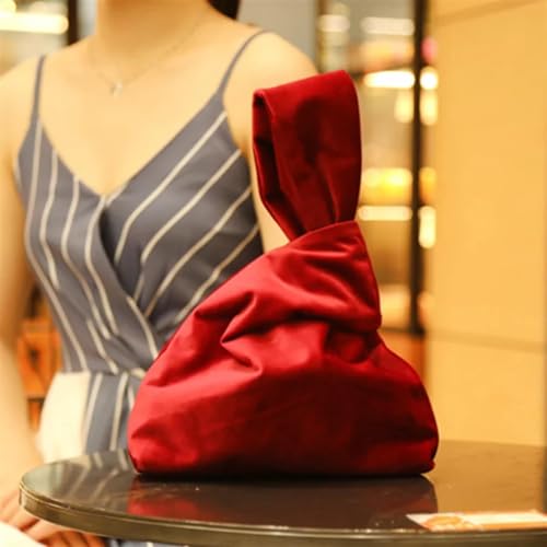 Knot Wrist Bag Silk Satin Vintage Handbag Totes