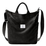 KALIDI Corduroy Hobo Bag with Zipper, Large Capacity