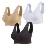 Lemef 3-Pack Seamless Sports Bra with Removable Pads