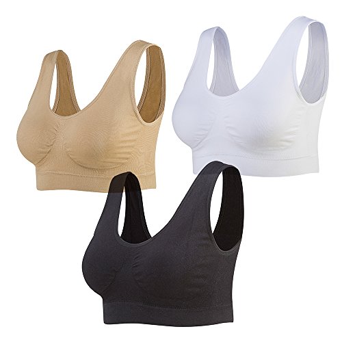 Lemef 3-Pack Seamless Sports Bra with Removable Pads