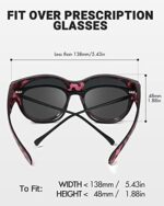 LVIOE Polarised Fitover Sunglasses, Round Frame, UV Protection