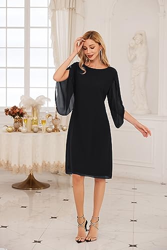 GRACE KARIN Women's Summer Chiffon 3/4 Sleeve Dress