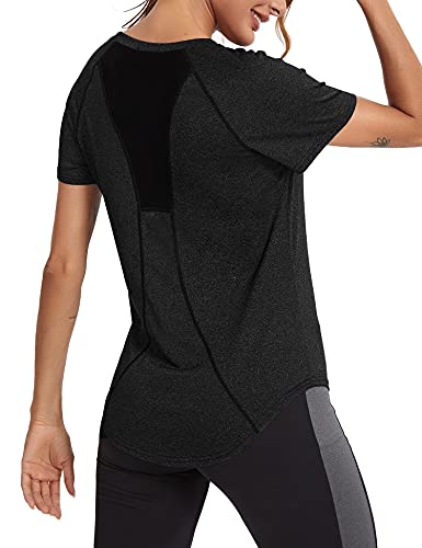 Wayleb Women's Quick Dry Gym T-Shirt, Short Sleeve