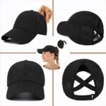 Women's Criss Cross Ponytail Baseball Cap, Quick Drying Mesh