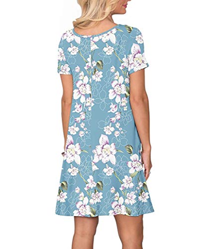 AUSELILY Women's Summer Casual T-Shirt Dress with Pockets