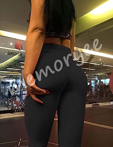 Memoryee Women's Honeycomb Waffle Ruched Butt Lift Leggings
