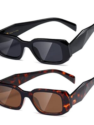 Kimorn Rectangle Retro Sunglasses 90s Vintage Square