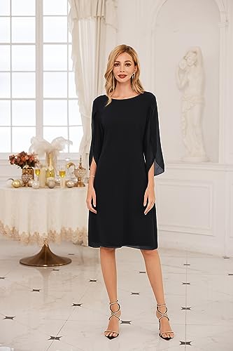 GRACE KARIN Women's Summer Chiffon 3/4 Sleeve Dress