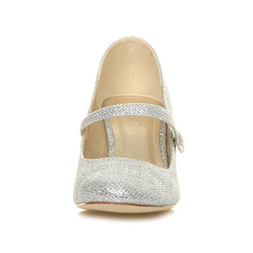 AJVANI Women's Low Heel Mary Jane Court Shoes (EU Sizes)