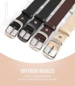 JASGOOD 2 Packs Women Leather Belts for Jeans Fashion