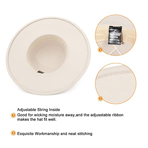GEMVIE Wide Brim Fedora Hat for Men & Women