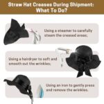 GNEGNI LIFE Women's Wide Brim Straw Sun Hat, Foldable