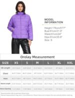 Orolay Women's Lightweight Puffer Jacket with Stand Collar