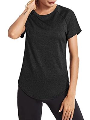 Wayleb Women's Quick Dry Gym T-Shirt, Short Sleeve