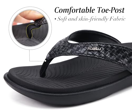 KuaiLu Women's Yoga Mat Flip Flops with Arch Support