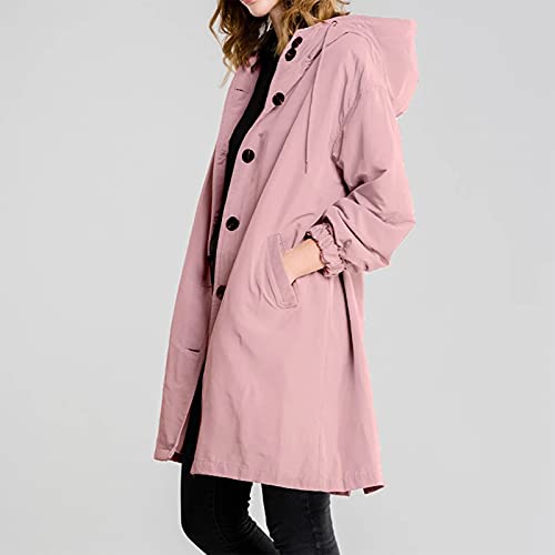 AMhomely Women's Waterproof Hooded Raincoat, S-5XL