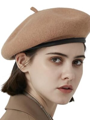 Gajaous Vintage 100% Wool Adjustable Beret for Women