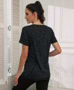 Jlowesun Women's Quick Dry Gym Yoga T-Shirt, Short Sleeve