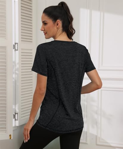 Jlowesun Women's Quick Dry Gym Yoga T-Shirt, Short Sleeve