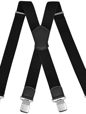 ACWOO Mens Adjustable Elastic X-Shape Braces with Clips