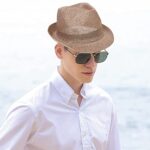 Sequins Hollow Out Fedora Sun Hat - Foldable & Packable