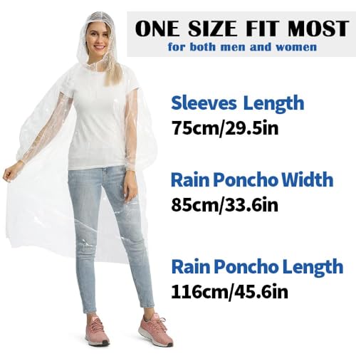 Opret Disposable Rain Ponchos, 5/10 pcs, Waterproof with Hood