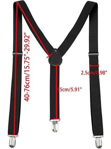 sourcing map Adjustable Metal Clamp Elastic Suspenders